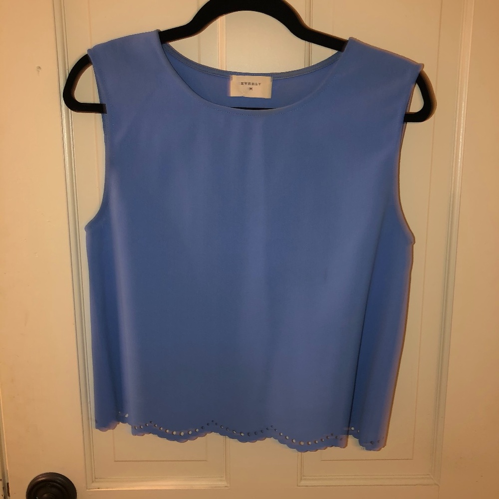Blue Scalloped Top
